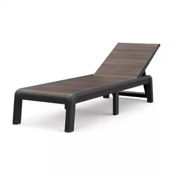 KETER Tumbona Deco Porto gris/nogal