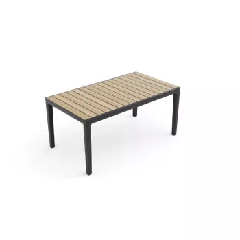 KETER Mesa de jardín Deco Corale 160 efecto teca/gris