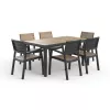 KETER Mesa de jardín Deco Corale 160 efecto teca/gris