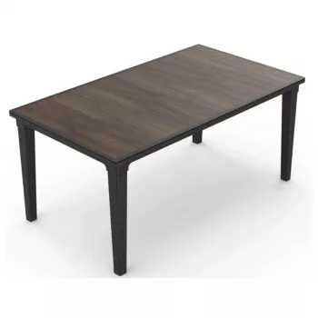 Keter Futura Mesa de comedor de jardín Deco grafito/nogal 29216482533