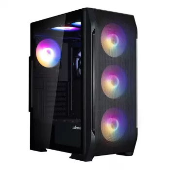 Zalman N7 PLUS V2 carcasa de PC ATX Midi-Tower, 7 ventiladores ARGB de 120mm, cristal templado, negro