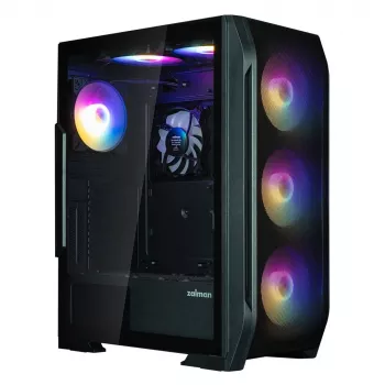 Zalman N7 PLUS V2 carcasa de PC ATX Midi-Tower, 7 ventiladores ARGB de 120mm, cristal templado, negro