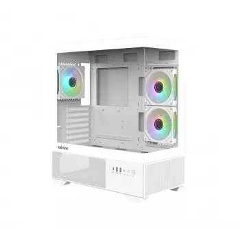 Zalman CHRONIX V2 White carcasa de PC ATX Mid Tower con 3 ventiladores ARGB de 120mm y panel lateral de cristal templado