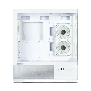 Zalman CHRONIX V2 White carcasa de PC ATX Mid Tower con 3 ventiladores ARGB de 120mm y panel lateral de cristal templado