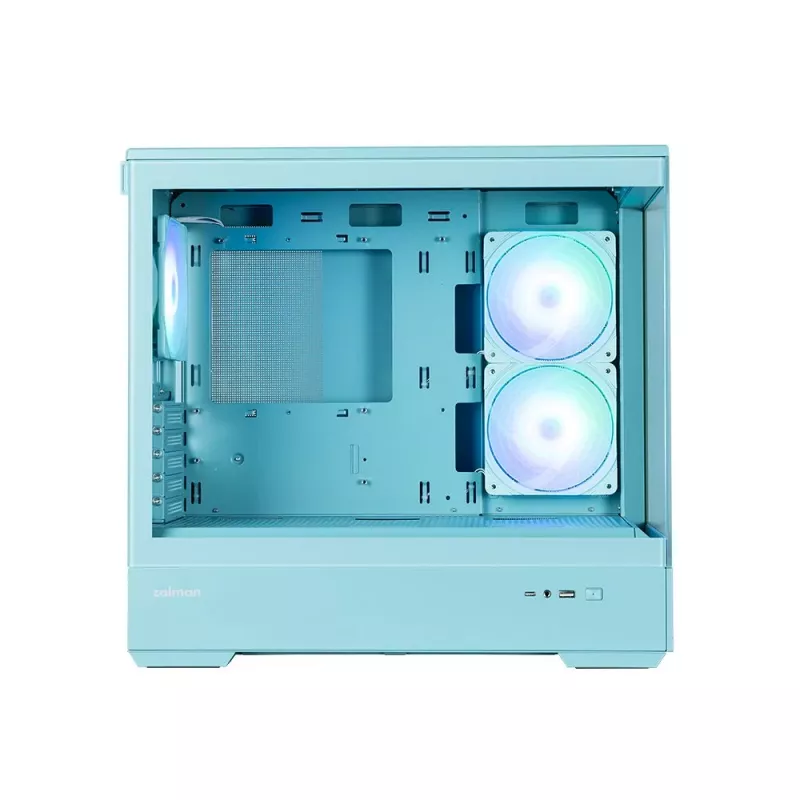 Zalman P30 V2, carcasa de PC mATX Mini-Tower, 3 ventiladores ARGB de 120mm, menta