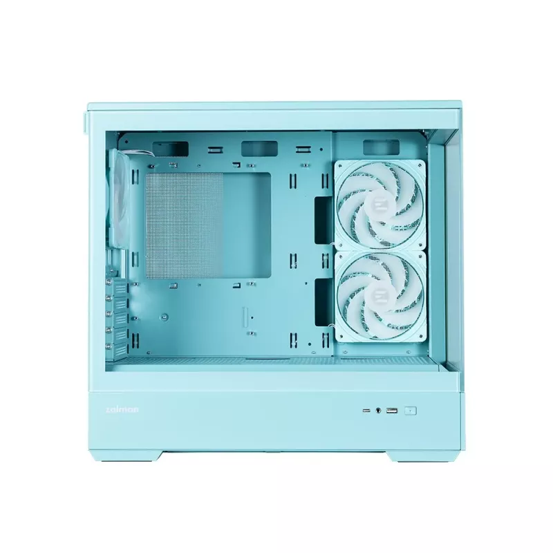 Zalman P30 V2, carcasa de PC mATX Mini-Tower, 3 ventiladores ARGB de 120mm, menta