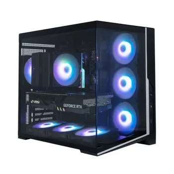 Zalman D40, carcasa de PC ATX Mid Tower, 7 ventiladores ARGB de 120mm, negro