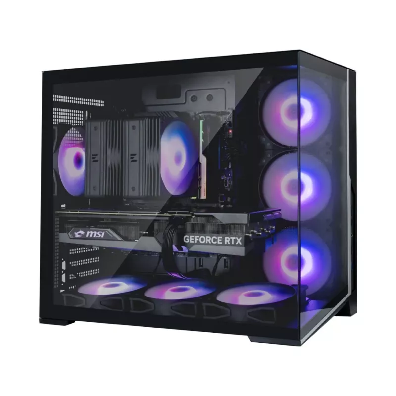 Zalman D40, carcasa de PC ATX Mid Tower, 7 ventiladores ARGB de 120mm, negro