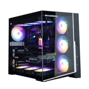 Zalman D40F, carcasa de PC ATX Mid Tower, 7 ventiladores FRGB de 120mm, negro