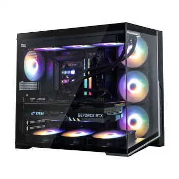 Zalman D40F, carcasa de PC ATX Mid Tower, 7 ventiladores FRGB de 120mm, negro
