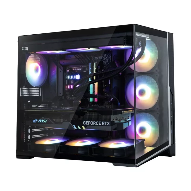 Zalman D40F, carcasa de PC ATX Mid Tower, 7 ventiladores FRGB de 120mm, negro