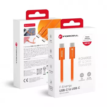 Forcell Cable USB C a USB C Forcell F-Energy QC4.0 PD 5A 100W color Cafule 1,2 m ACYH23 naranja