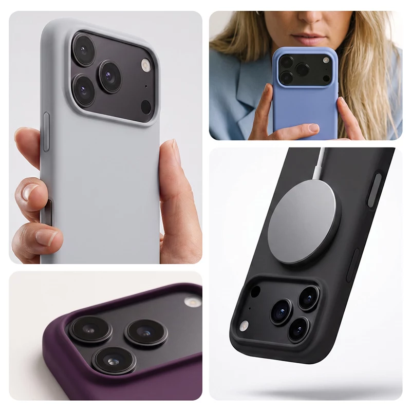 Crong Color Cover Magnetic - Funda MagSafe iPhone 18 Pro / 17 Pro (gris)