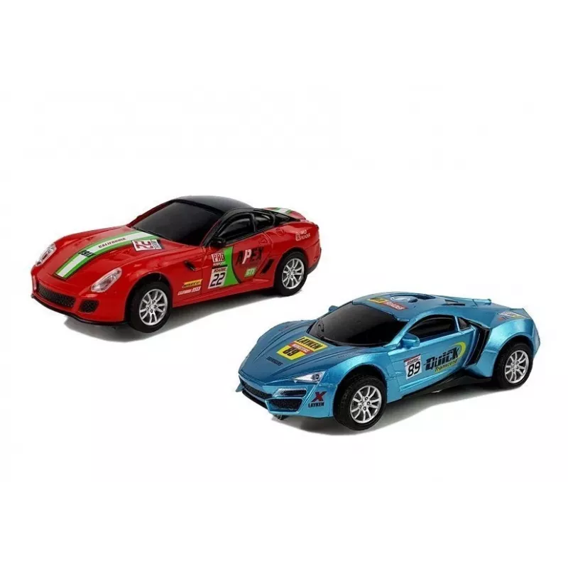 LEAN TOYS Circuito de carreras 2 coches Top Turbo luces 7,6 m de largo