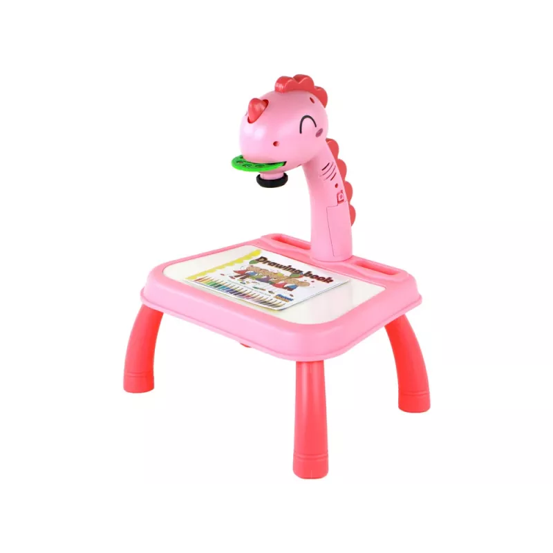 LEAN TOYS Proyector pizarra Proyector para aprender a dibujar Rosa dinosaurio