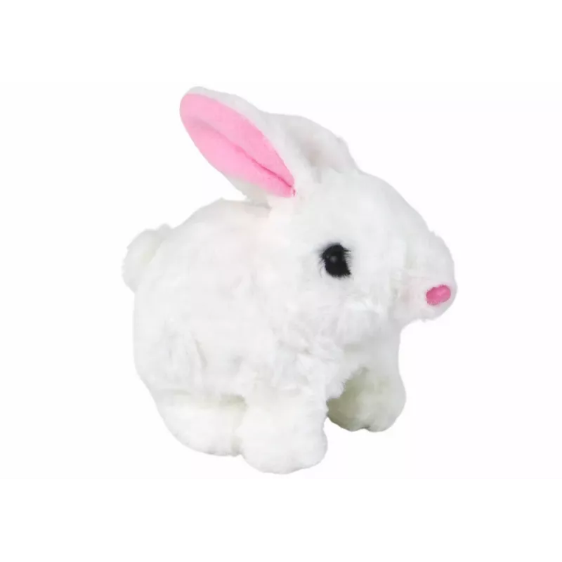 LEAN TOYS Conejo saltarín Juguete interactivo Pelo corto Blanco
