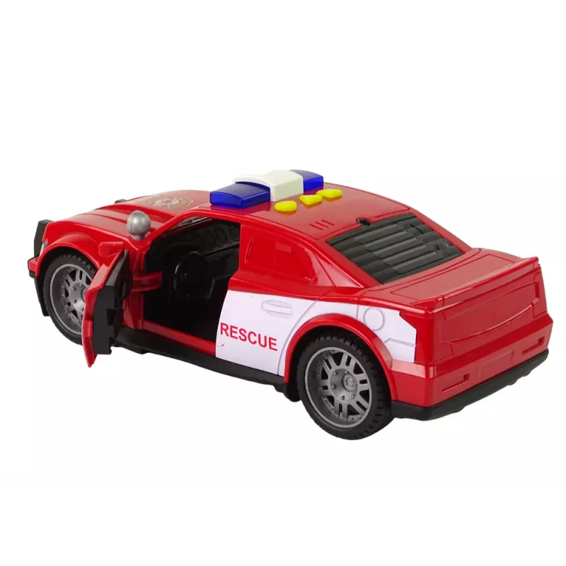 LEAN TOYS Camión de bomberos 1:14 con luz y sonido, Rojo