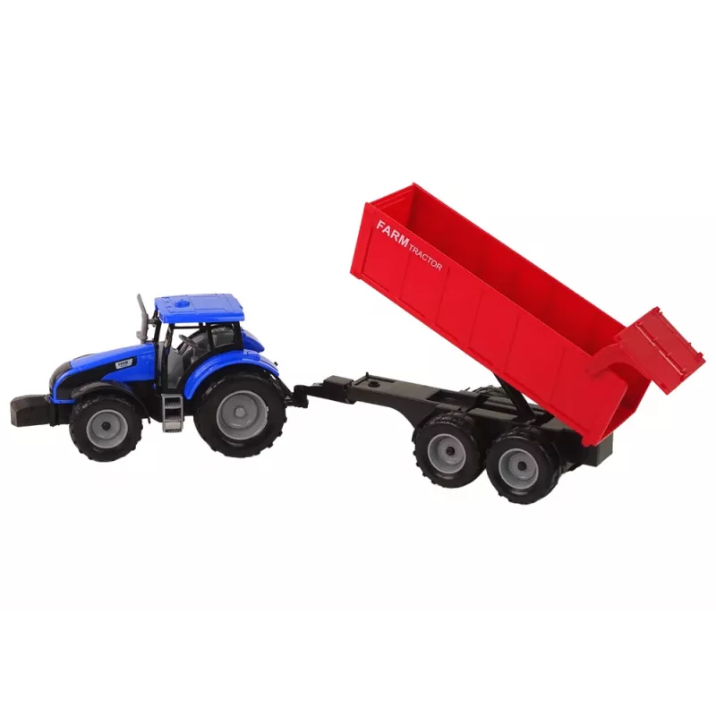 LEAN TOYS Tractor con remolque Vehículo agrícola Granja Azul