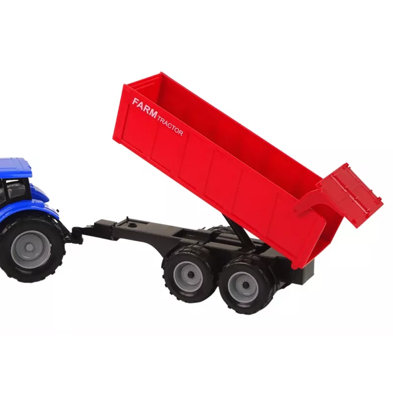 LEAN TOYS Tractor con remolque Vehículo agrícola Granja Azul
