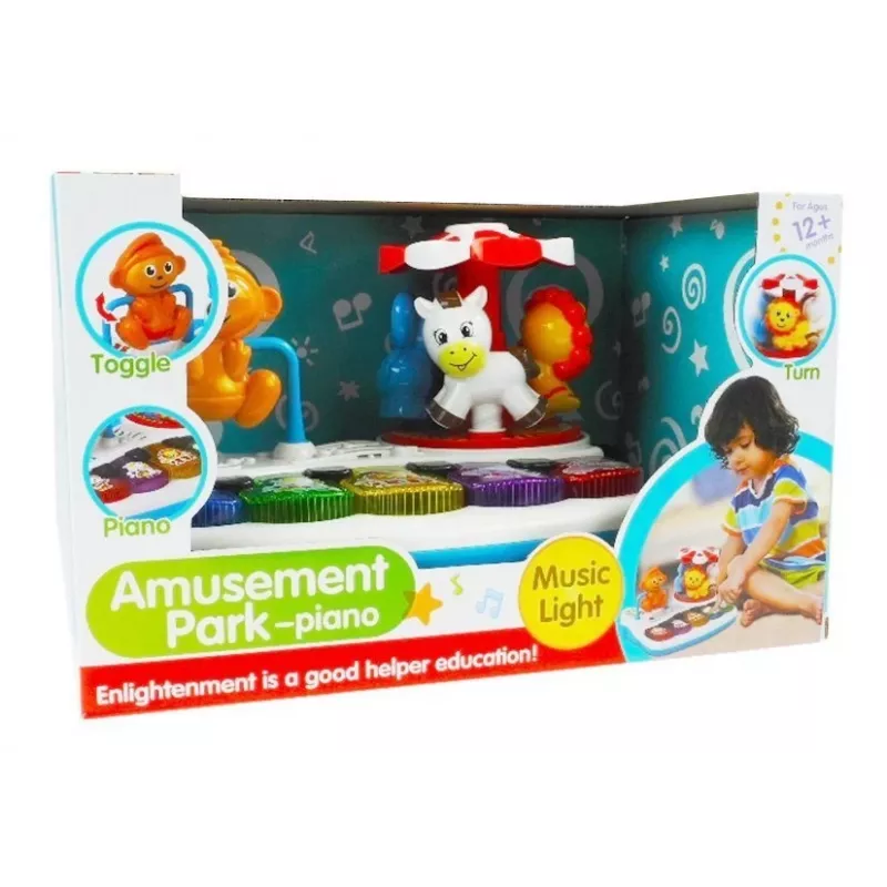LEAN TOYS Piano multicolor con animales para niños pequeños