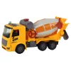 LEAN TOYS Camión hormigonera con cuba orientable, sonido, luz, Amarillo, 1:16