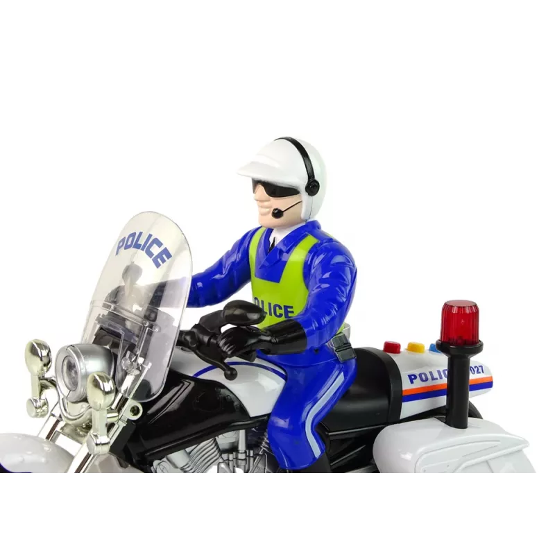 LEAN TOYS Moto de policía Moto policía Sonidos luces Coche de policía