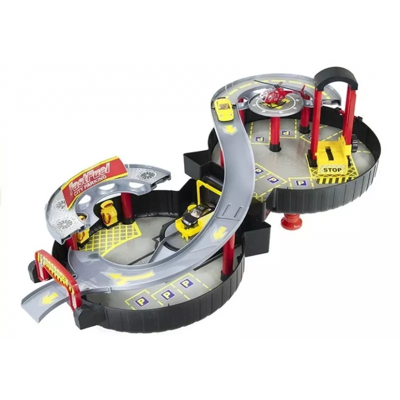 LEAN TOYS Estacionamiento Coche Garaje Maletín Circle De dos pisos
