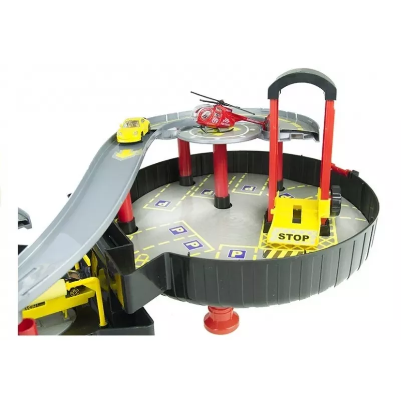 LEAN TOYS Estacionamiento Coche Garaje Maletín Circle De dos pisos