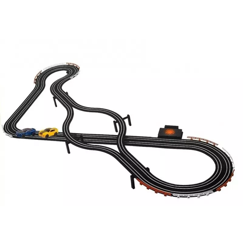LEAN TOYS Circuito de carreras 2 coches Mando Slotcars