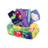 LEAN TOYS Caja de pañuelos suave con 6 telas y 3 pañuelos multicolor con sonido crujiente