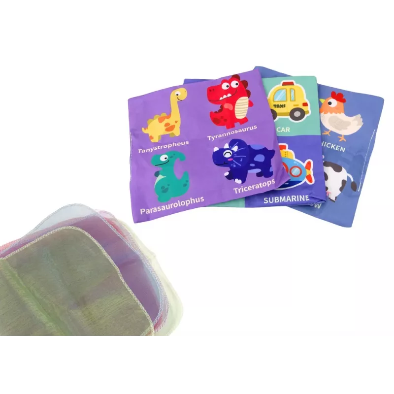 LEAN TOYS Caja de pañuelos suave con 6 telas y 3 pañuelos multicolor con sonido crujiente