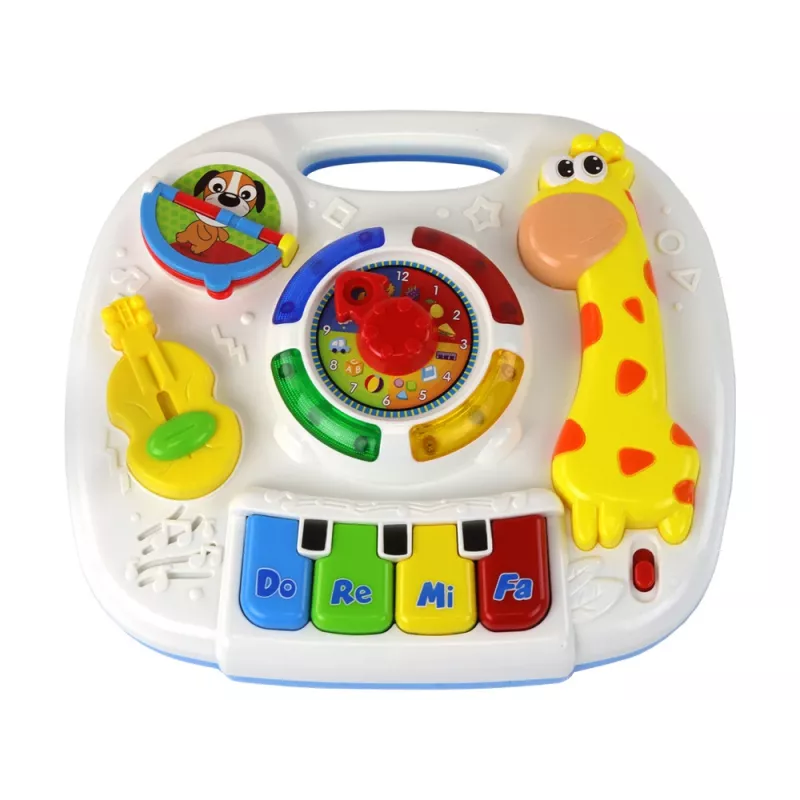 LEAN TOYS Mesa de juego interactiva educativa 2 en 1 para niños pequeños