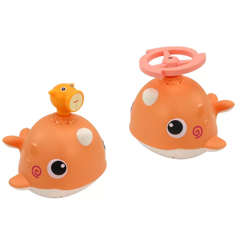 LEAN TOYS Juguete de baño Ballena 3 puntas Naranja