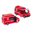LEAN TOYS Camión de bomberos 1:32 con puertas que se abren, luz y sonido, motorizado, Rojo