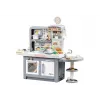 LEAN TOYS Cocina de ensueño para niños con luz, sonidos, vapor y accesorios, Gris