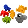 LEAN TOYS Set de cubo de arena con ducha, pala, rastrillo, moldes, dinosaurio