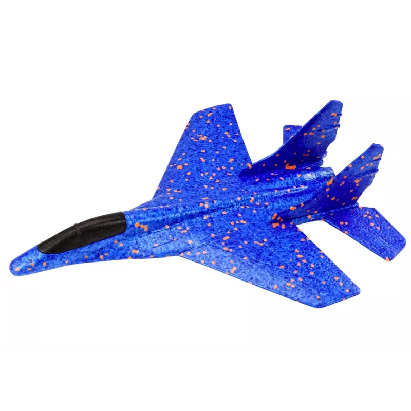 LEAN TOYS Avión de combate de poliestireno con lanzador azul