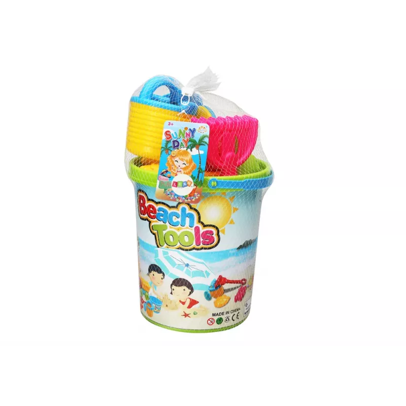 LEAN TOYS Set de juguetes de arena, cubo, molino de arena, regadera, moldes multicolor