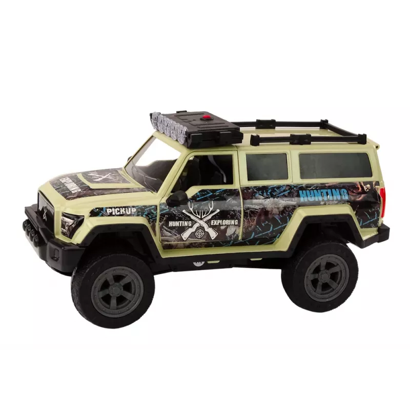 LEAN TOYS Coche de caza todoterreno Hunter Bear con luz y sonido Beige