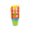 LEAN TOYS 18546 Set de juguetes de arena con gran molino de arena, cubo y moldes multicolor – Set de juego de playa y arenero de 7 piezas para niños a partir de 12 meses