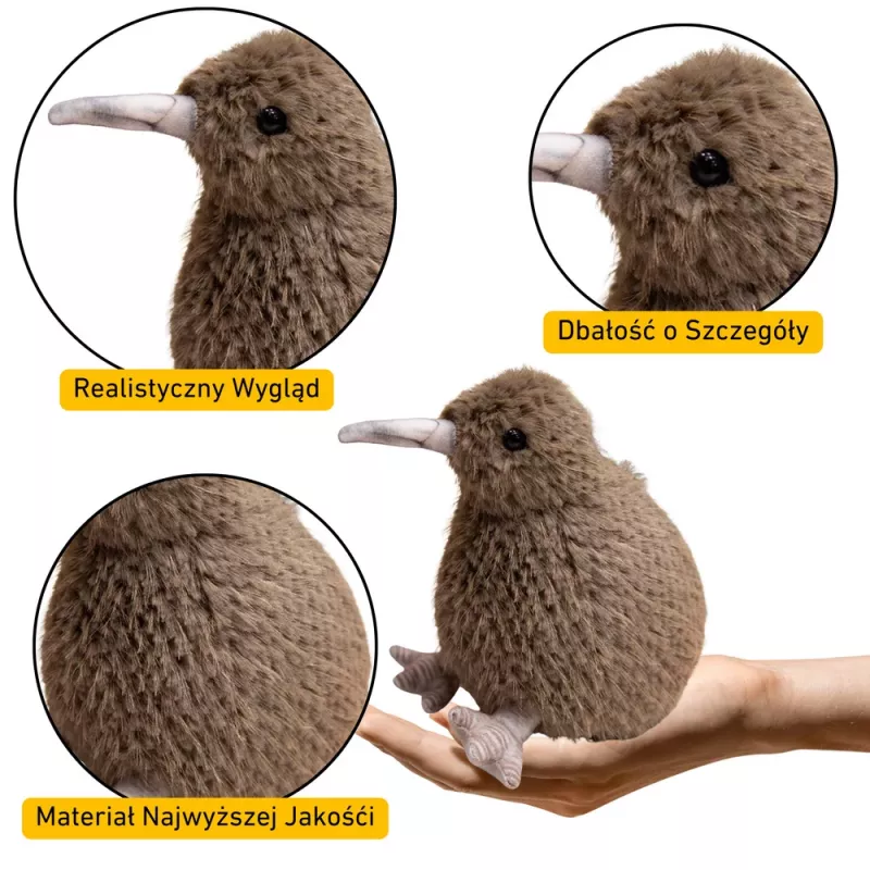 LEAN TOYS Peluche Kiwi Pájaro Peluche Mascota Peluche Marrón oscuro 25cm