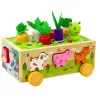 LEAN TOYS Puzle de madera Happy Farm Clasificador de gusanos magnético