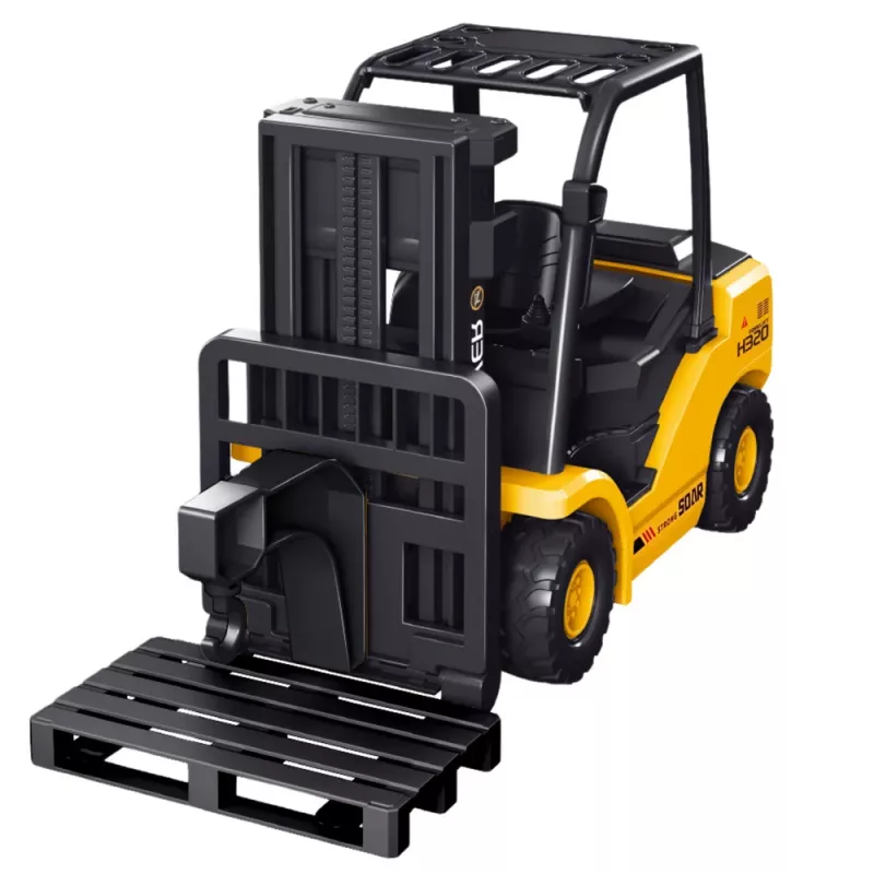 LEAN TOYS Carretilla elevadora teledirigida RC 2,4G palé amarillo