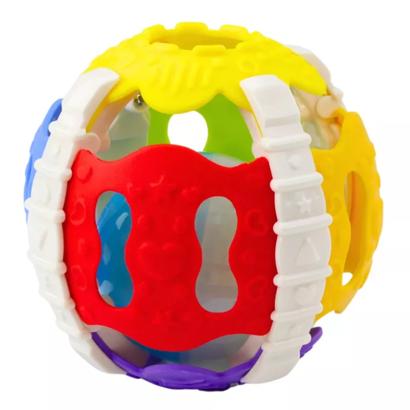 LEAN TOYS Pelota sensorial para bebés de goma con luz y sonidos, multicolor