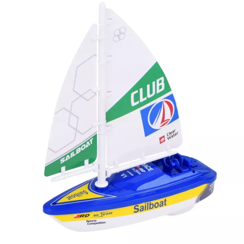 LEAN TOYS Velero barco acuático a pilas propulsión por turbina azul