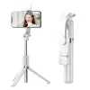 LEAN Trípode palo selfie con mando a distancia Bluetooth y soporte para móvil ZS8 blanco