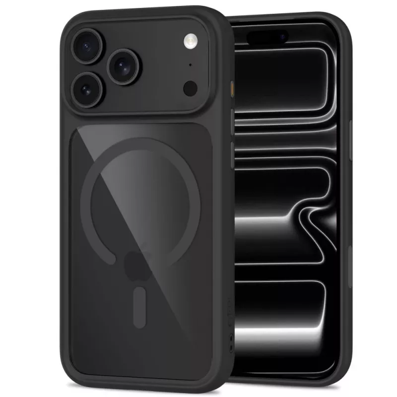 TECH-PROTECT MAGONE MAGSAFE CC + CRISTAL PACK DE 2 IPHONE 17 PRO / 18 PRO NEGRO/TRANSPARENTE