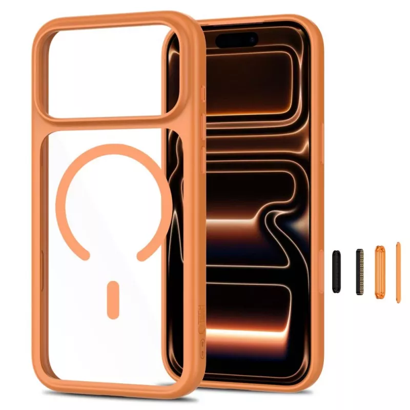 TECH-PROTECT MAGONE MAGSAFE CC + CRISTAL PACK DE 2 IPHONE 17 PRO MAX / 18 PRO MAX COSMIC ORANGE/TRANSPARENTE