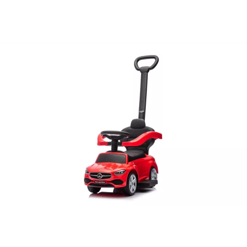 LEAN TOYS Coche correpasillos con barra de empuje Mercedes 3en1 rojo