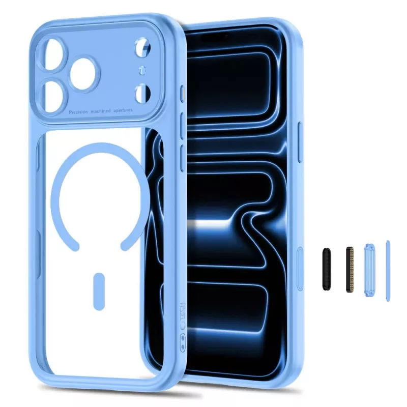 TECH-PROTECT MAGPEAK MAGSAFE CC IPHONE 17 PRO / 18 PRO AZUL CLARO/TRANSPARENTE